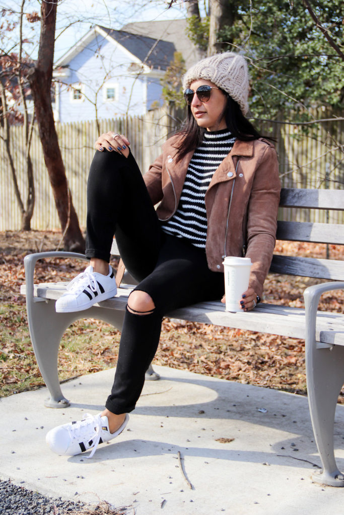 How To Wear Brown + Black Together Lunch With A Girlfriend